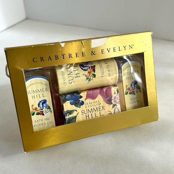 Crabtree & Evelyn Summer Hill Gift Set Bath Gel Talc Lotion Soap Discontinued - Picture 1 of 10